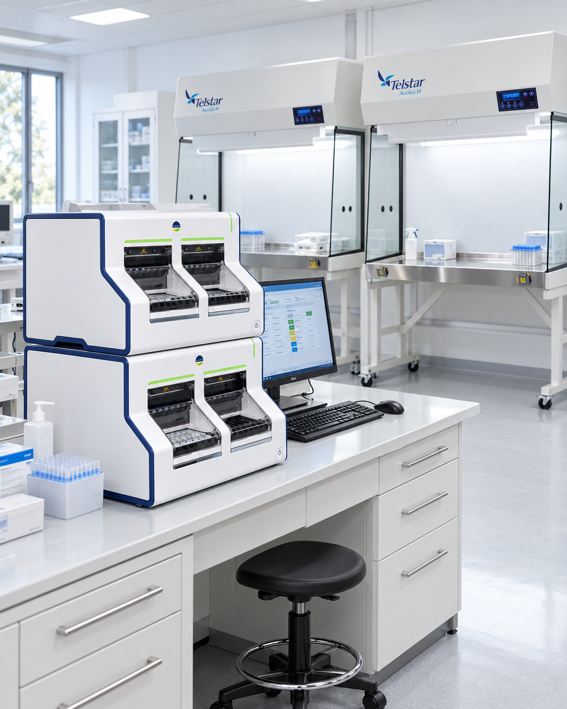 VIDAS KUBE de dos módulos y cabinas de flujo laminar TELSTAR